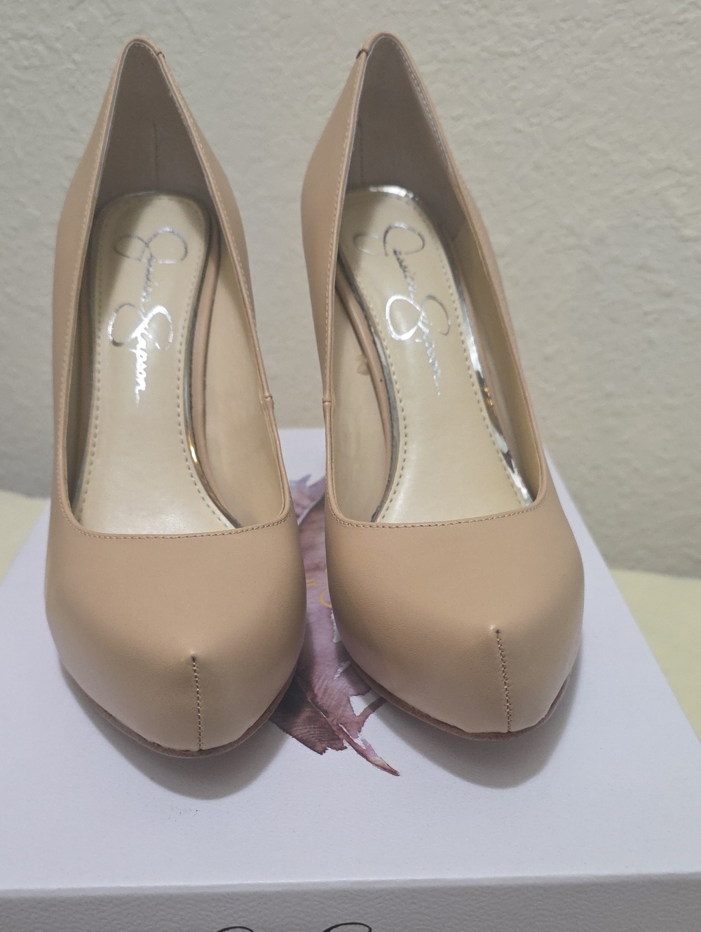 Jessica Simpson Parisah Beige Pointed-Toe Pumps